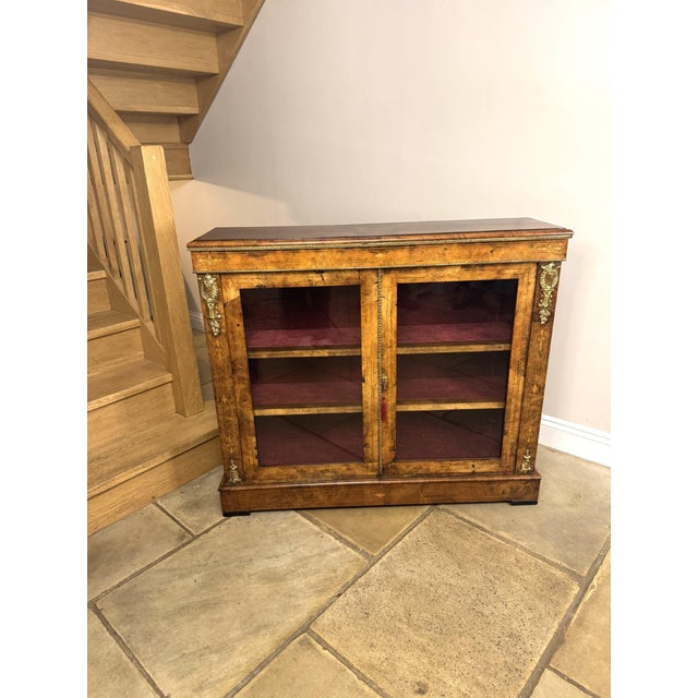 Mid 19th Century Antique Victorian Figured Walnut Display Cabinet, 1860 For Sale - Image 5 of 7