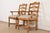 French Country Guy Chaddock English Country Rustic Carved Maple Ladder Back Armchairs or Dining Captain Chairs, Pair For Sale - Image 3 of 11