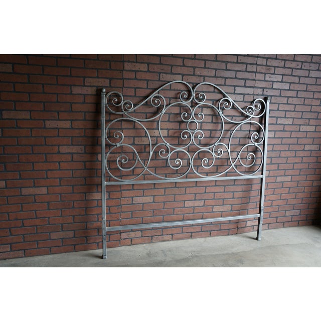 Metal Ethan Allen Iron Scroll Queen Headboard For Sale - Image 7 of 7