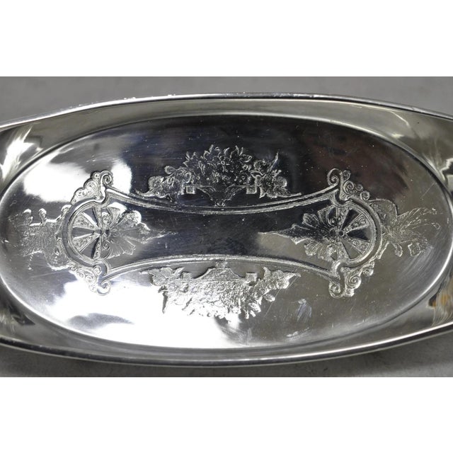 Antique French Renaissance Small Silver Plated Figural Twin Handle Trinket Dish For Sale In Philadelphia - Image 6 of 17