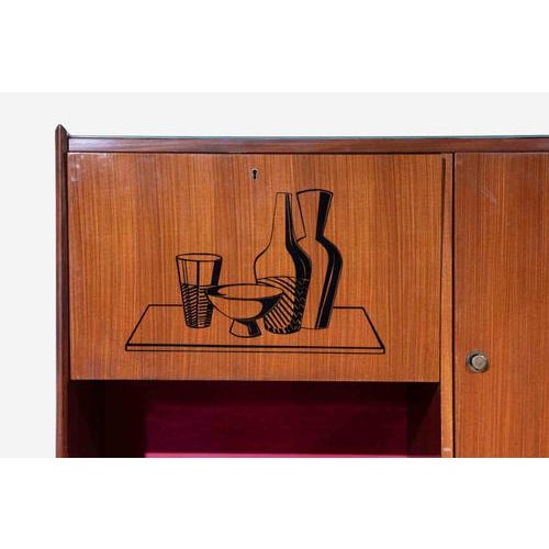 Mid-Century Modern Italian Bar Cabinet For Sale - Image 12 of 14