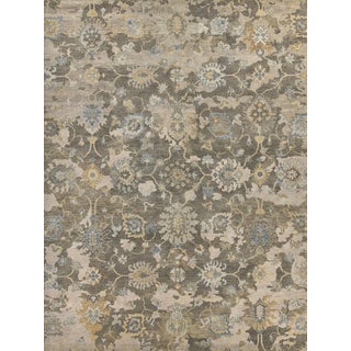 Exquisite Rugs Essex Hand-Knotted New Zealand Wool Brown/Ivory/Rust Rug-8'X10' For Sale