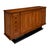 Grand French Buffet of solid figured walnut on an ebonized walnut base. The bold credenza features two large doors opening...