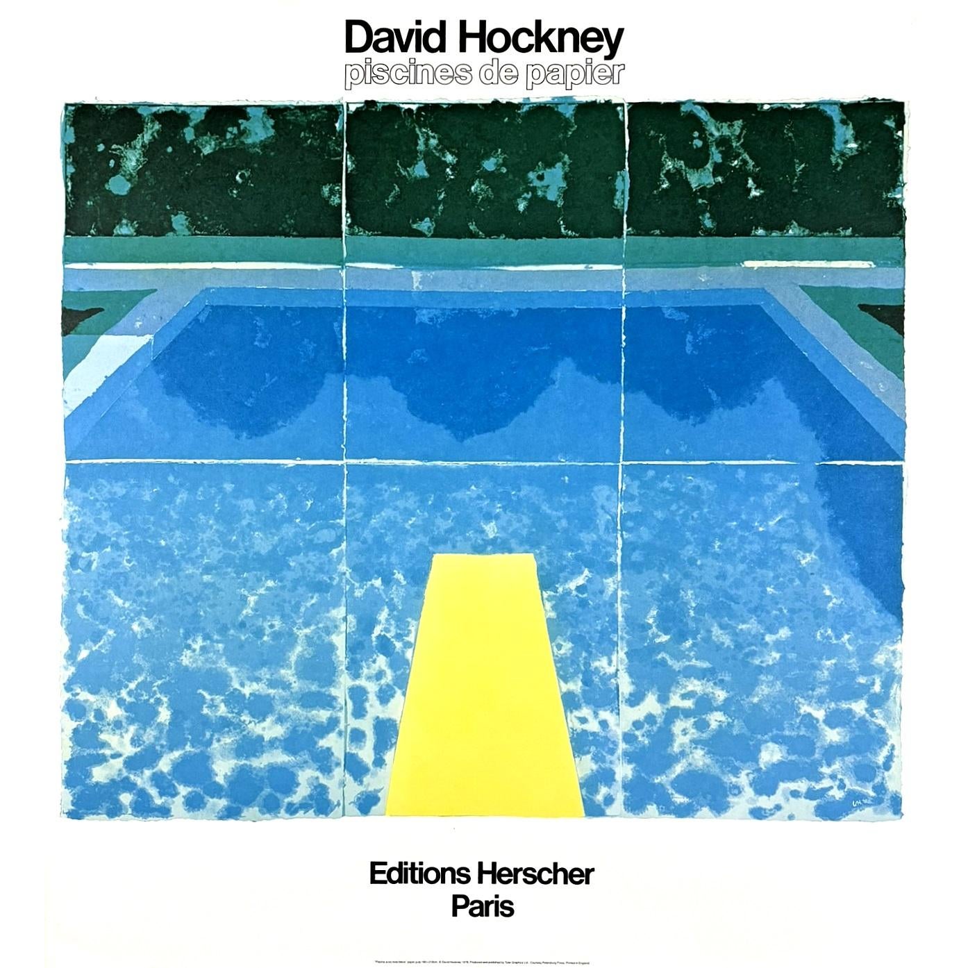 David Hockney Original 1980 Piscines De Papier Exhibition Poster | Chairish