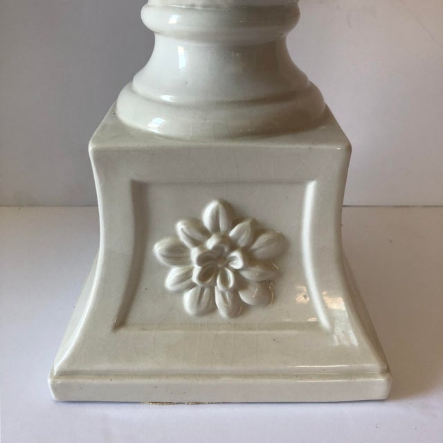 Vintage White Italian Pottery Swan Urn Centerpiece For Sale - Image 4 of 9