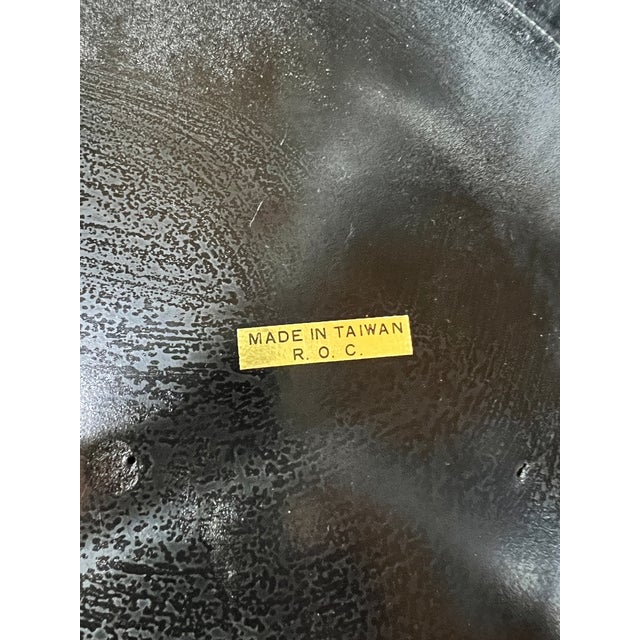 Chinoiserie Black Lacquer/Floral Birds Design Pedestal Plant Stand For Sale - Image 4 of 5