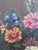 Pink Vintage Original Floral Oil Painting With Blue and White Vase For Sale - Image 8 of 15