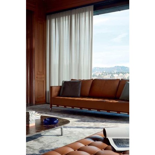 Mid-Century Steel and Leather Prive Sofa by Philippe Starck for Cassina For Sale - Image 6 of 16