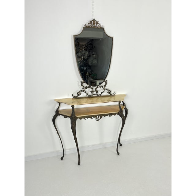 Mid-Century Italian Console with Mirror, 1950s, Set of 2 For Sale - Image 9 of 14