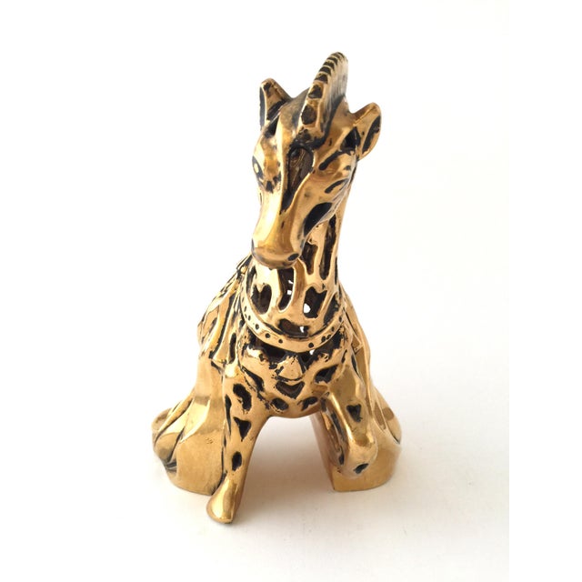 Vintage Mid-Century Gold Ceramic Signed Horse For Sale - Image 10 of 13