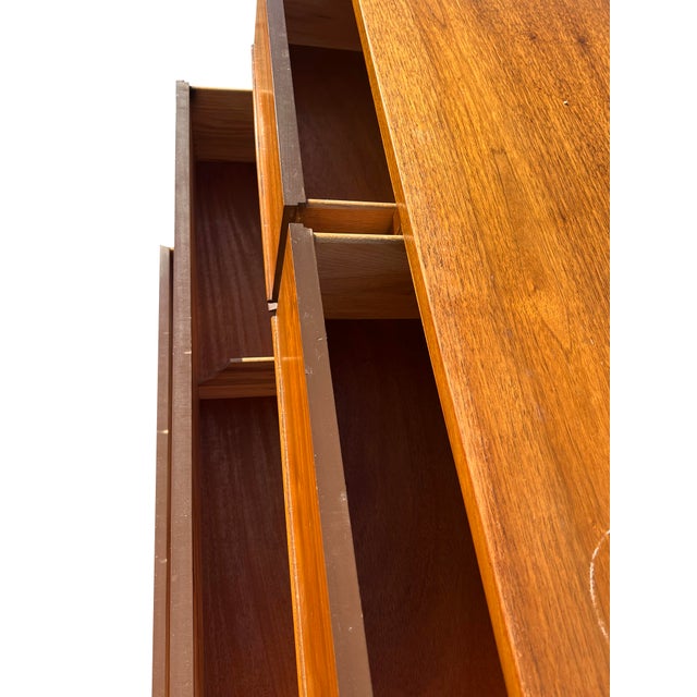 1960s Vintage Mid Century Modern Tall Highboy Dresser For Sale - Image 5 of 8