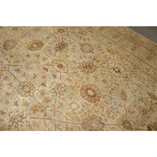 Beige Antique Zabihi Collection Persian Tabriz Carpet For Sale - Image 8 of 10