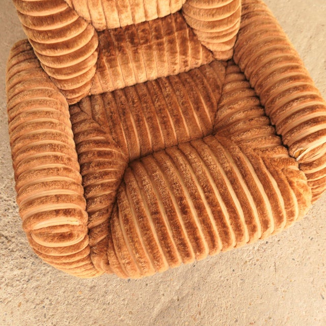 Textile Vintage Brown Lounge Chair For Sale - Image 7 of 14