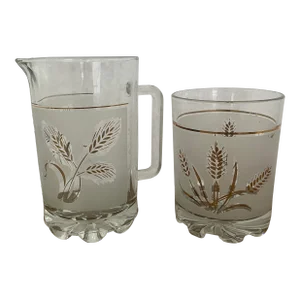 1960s Italian Hollywood Regency Style Personal Ice Bucket and Matching Pitcher Set- 2 Pieces