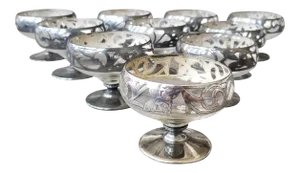 Antique Sterling Overlay Sherberts Ten