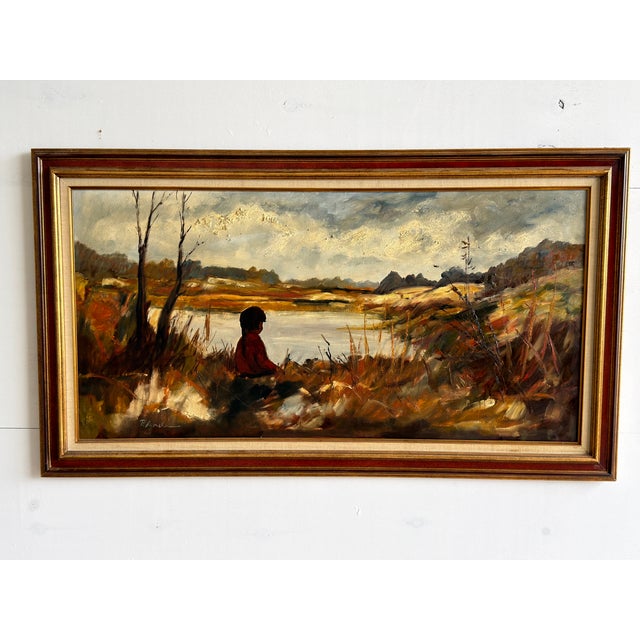 Poul Anders, Autumn River Landscape, 1960s, Oil on Canvas, Framed For Sale - Image 11 of 11