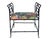 Hollywood Regency Faux Bamboo Metal Bench W Schumacher Chiang Mai Dragon.