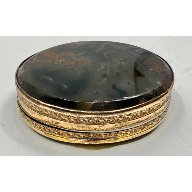 19th Century 3 Victorian Snuff Boxes Gilt Metal and Banded Agate For Sale - Image 9 of 12