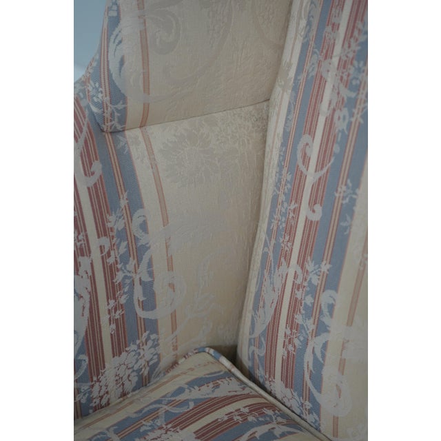 Southwood Clawfoot Mahogany Damask Wing Chair For Sale - Image 15 of 18