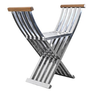 John Vesey Savonarola Aluminum Folding Chair, 1950s For Sale