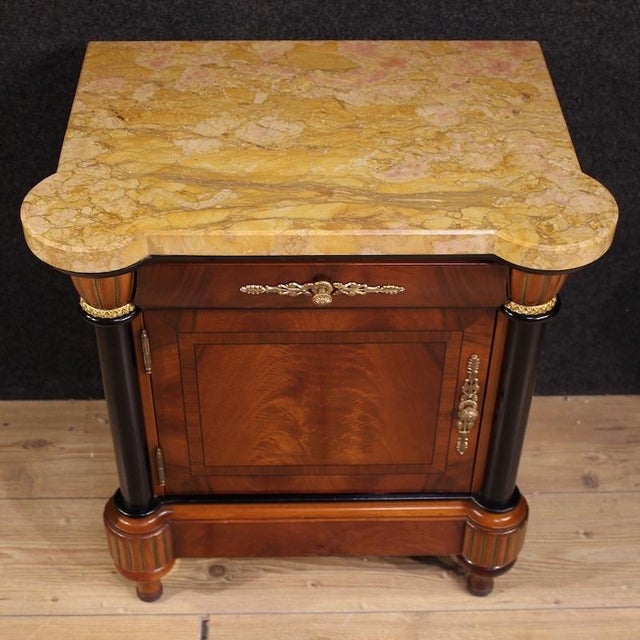 20th-Century Italian Bedside Tables with Marble Top, 1970s, Set of 2 For Sale - Image 6 of 13