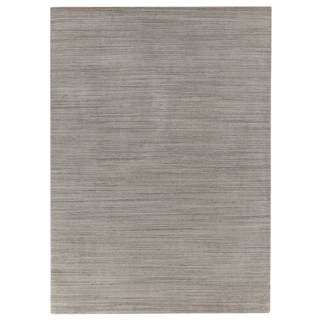 Banbury Handloom Wool Viscose Dark Gray GrayRug - 8'x10' For Sale