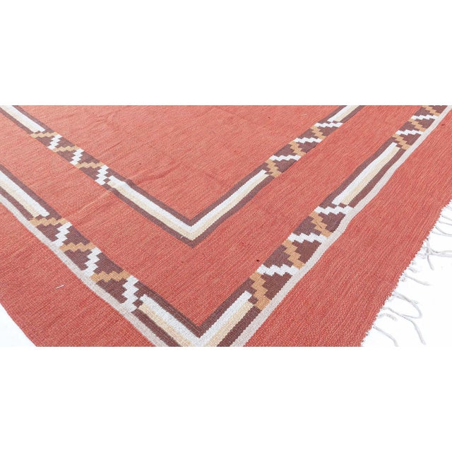 Terra Cotta Doris Leslie Blau Vintage Art Deco Swedish Flat Weave Rug For Sale - Image 8 of 8