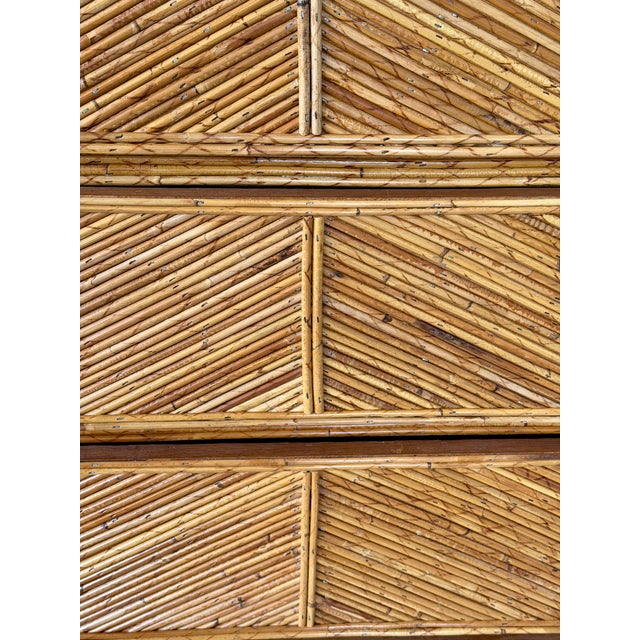Vintage Floating Pencil Rattan Three-Drawer Chest or Dresser For Sale - Image 10 of 12