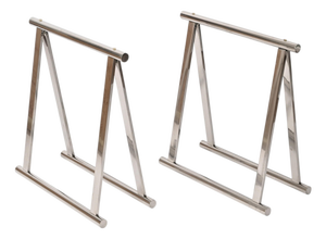 Mid-Century Modern Italian Chromed Steel Trestles by Milo Baughman, 1970s, Set of 2