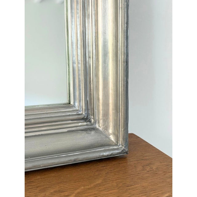 Silver 20th Century Metal Repoussé Wall Mirror, France, 1950s For Sale - Image 8 of 13