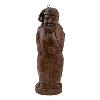 20th Century French Carved Wooden Man Decoration For Sale