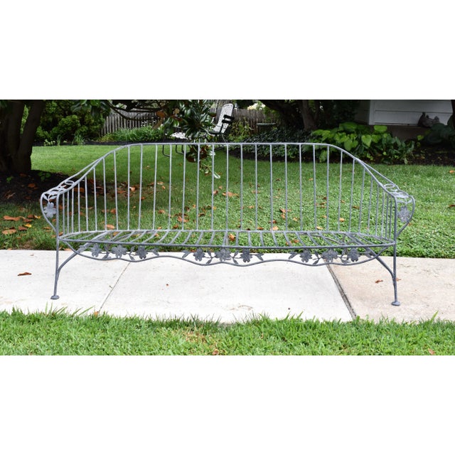 An unusual wrought Iron Faux Bois Patio or Garden sofa in the form of true Dogwood. Very heavy solid construction with...