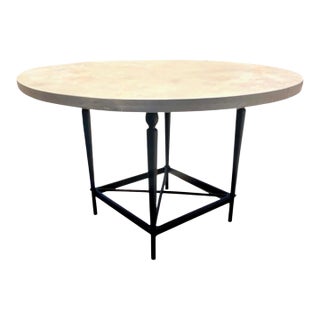 Michael Taylor Outdoor Dining Table With Natural Stone Top For Sale