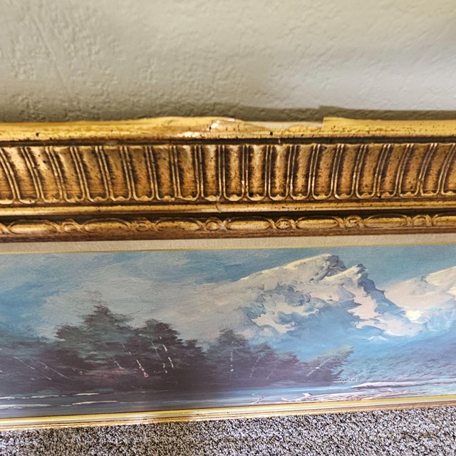 Realism Vintage Art Robert Wood Mountain Stream Framed Print 66 X 30" 1904 For Sale - Image 3 of 14