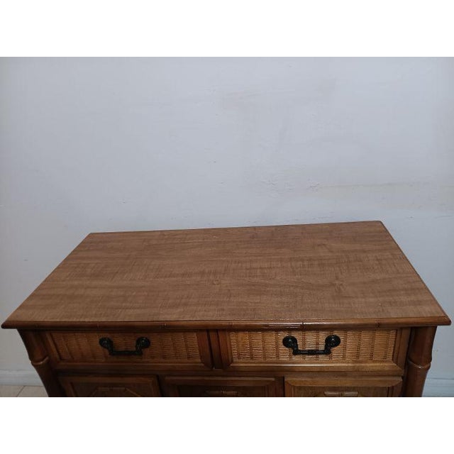 Tan Hollywood Regency by Broyhill Buffet Server Sideboard Honey For Sale - Image 8 of 10