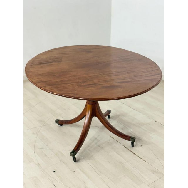 Wood Mahogany Dining Table with Brass Legs For Sale - Image 7 of 12