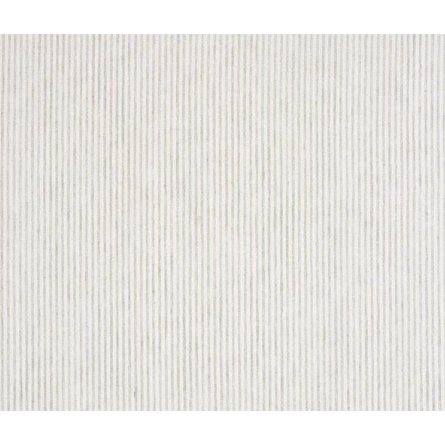 Schumacher Tori Stripe Sheer Fabric in Linen For Sale