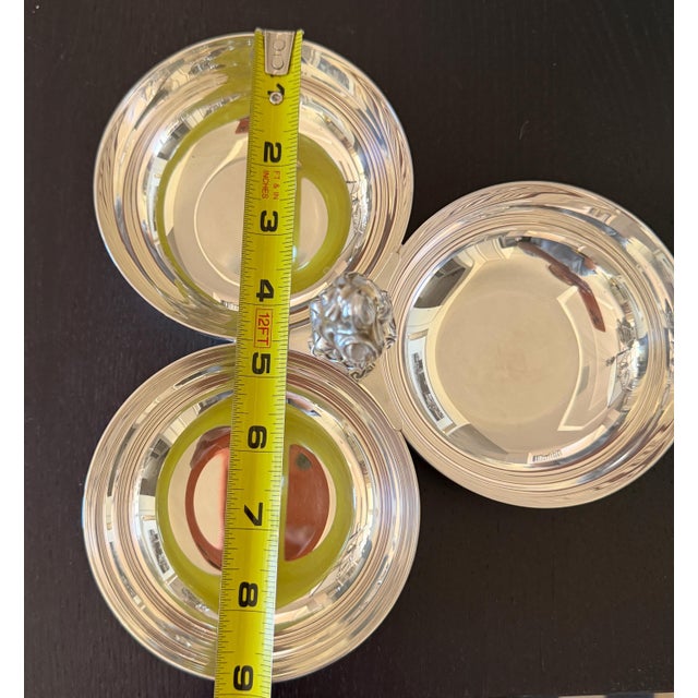 Silver Christofle Silver Plated Triple Nut Bowl 9"x4.5" For Sale - Image 8 of 8