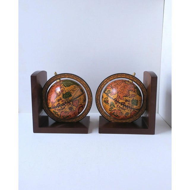 Italian World Globe Bookends, Pair For Sale - Image 9 of 11