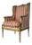 French Carved Gilt Louis XVI Bergere Chair c 1880 For Sale