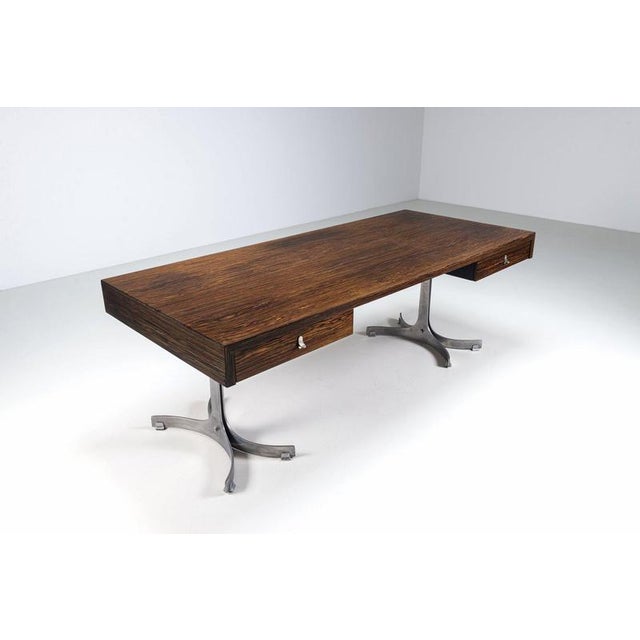 Large Rosewood Desk from Trau Arredamenti Metallici S.P.A., Italy, 1960s For Sale - Image 9 of 18