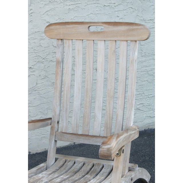 Andrew Teak Folding Steamer Lounge Chair Chairish