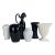 Mid Century Complementary Grouping of Black and White Pottery Vases. For Sale