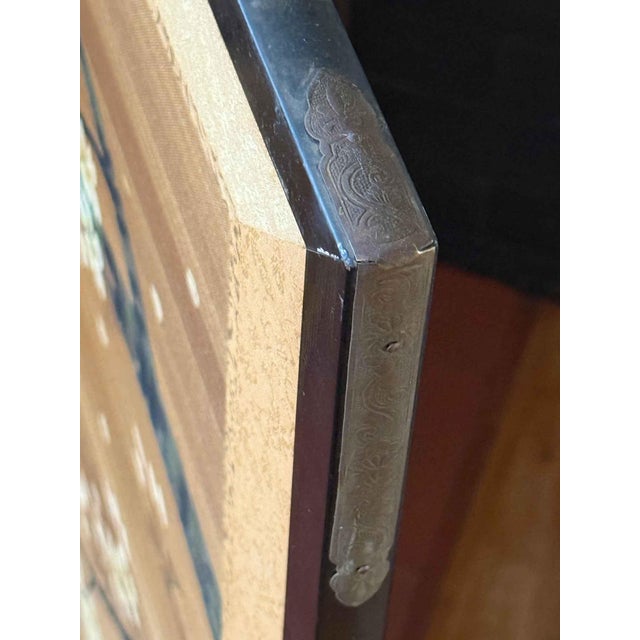 Early 20th Century Vintage Japanese Byobu Folding Screen For Sale - Image 5 of 12