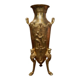 19th Century Neoclassical Bronze Dore Urn Signed F. Levillain For Sale