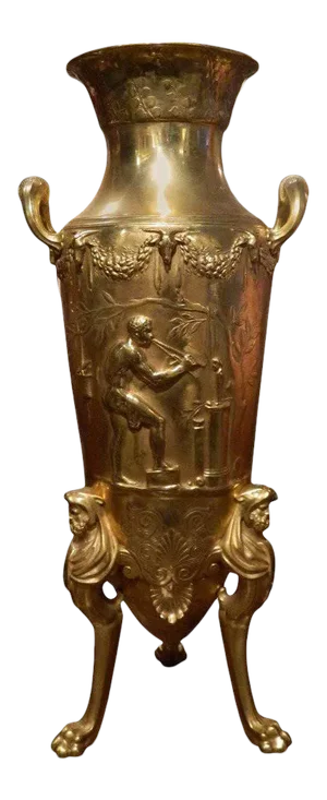 19th Century Neoclassical Bronze Dore Urn Signed F. Levillain