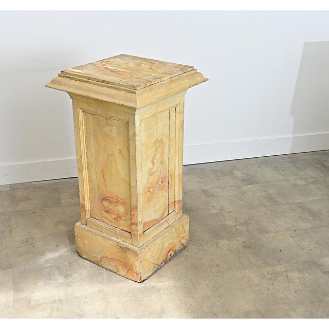 French 19th Century Faux Marble Painted Pedestal For Sale - Image 12 of 15