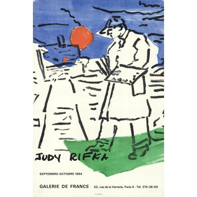 Contemporary 1984 Judy Rifka 'Galerie De France' France Offset Lithograph For Sale - Image 3 of 3