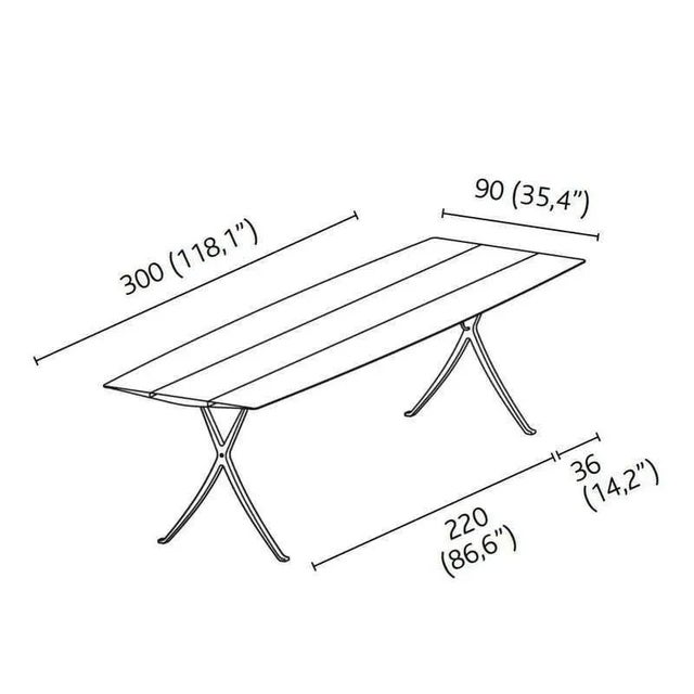 Outdoor Garden Table with Aluminum Legs from BD Barcelona For Sale - Image 4 of 5