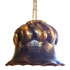 1970s Swirl Form Brass Hanging Light